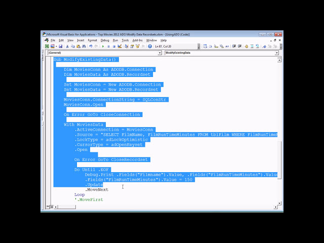 فیلم آموزشی: Excel VBA مقدمه قسمت 31 - ADO (ActiveX Data Objects) اصلاح داده ها با Recordsets