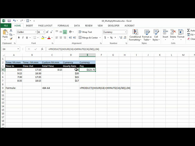 فیلم آموزشی: چگونه دقیقه ها را در اکسل ضرب کنم؟ : راهنمای Microsoft Excel با زیرنویس فارسی