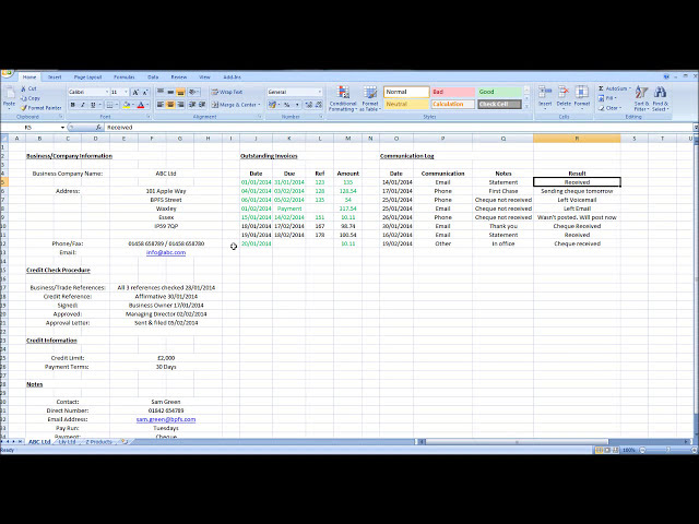 فیلم آموزشی: با استفاده از Microsoft Excel یک صفحه گسترده کنترل اعتبار ایجاد کنید با زیرنویس فارسی