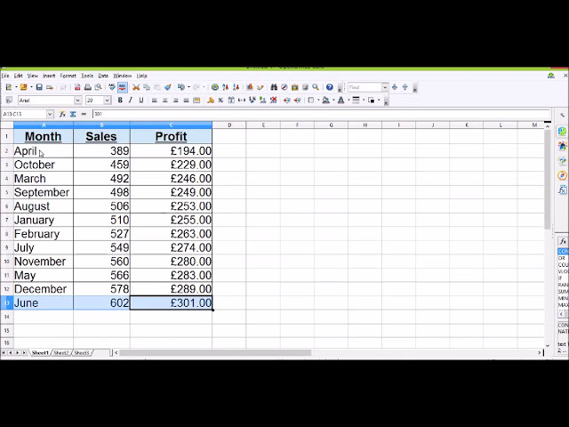 فیلم آموزشی: Open Office Calc - مرتب سازی داده ها با زیرنویس فارسی