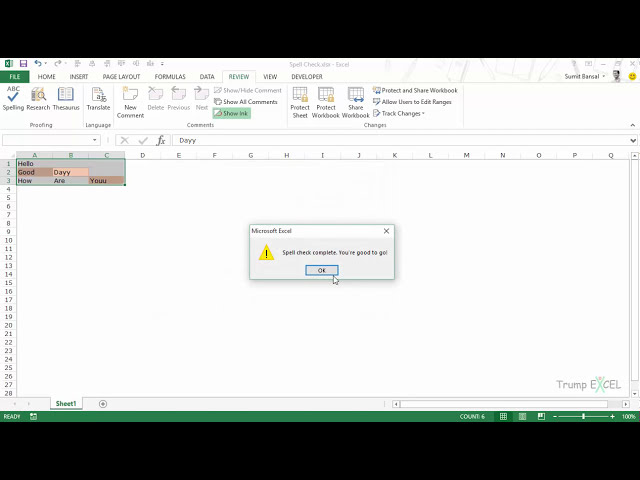 فیلم آموزشی: نحوه استفاده از Spell Check در Excel با زیرنویس فارسی