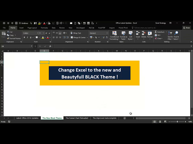 فیلم آموزشی: Excel 2016 V11 تم اکسل را به مشکی تغییر دهید با زیرنویس فارسی