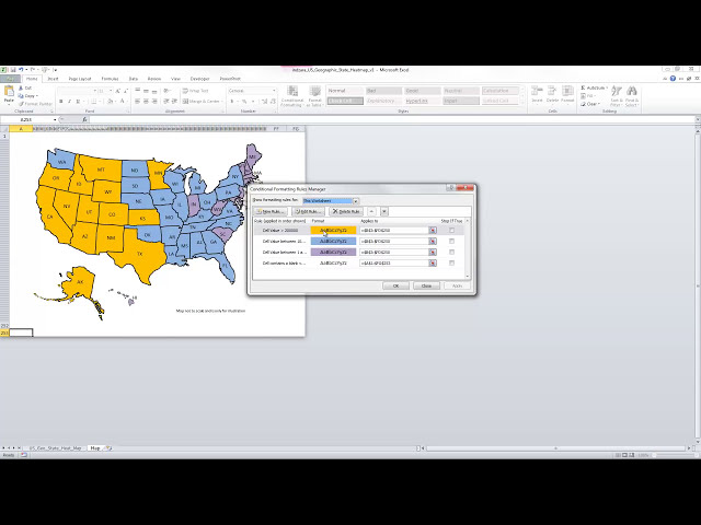 فیلم آموزشی: الگوی اکسل نقشه حرارتی ایالت جغرافیایی ایالات متحده - v1 با زیرنویس فارسی