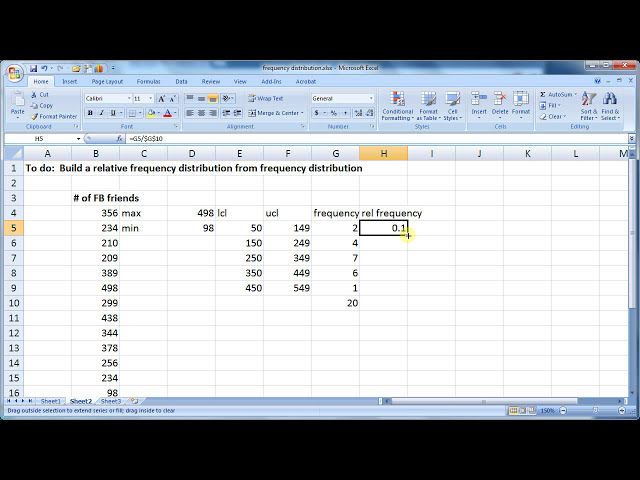 فیلم آموزشی: 2.2 با استفاده از Excel توزیع فرکانس نسبی را بسازید با زیرنویس فارسی