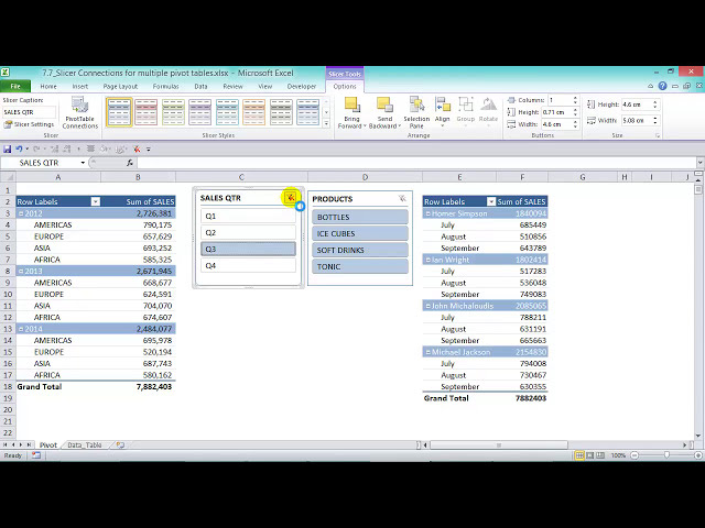 فیلم آموزشی: آموزش اکسل Pivot Table - اتصال Slicers به ​​چندین جدول محوری Excel با زیرنویس فارسی