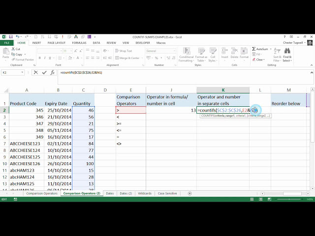 فیلم آموزشی: Excel COUNTIFS: با استفاده از عملگرهای مقایسه با زیرنویس فارسی