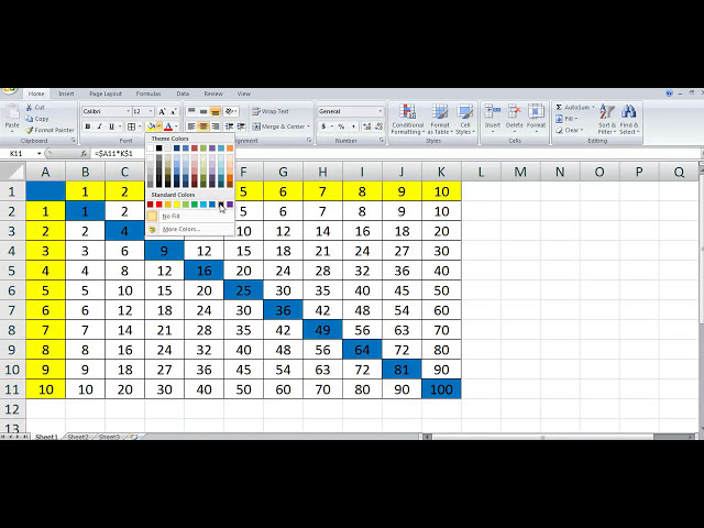 فیلم آموزشی: نحوه ایجاد سریع جدول ضرب در MS Excel **** با زیرنویس فارسی