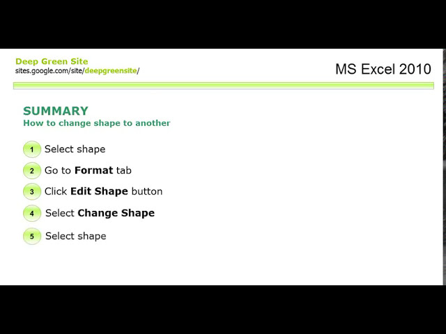 فیلم آموزشی: MS Excel 2010 / نحوه تغییر شکل به دیگری