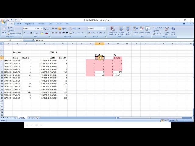 فیلم آموزشی: آشتی بین GSTR-2A و خرید با استفاده از EXCEL