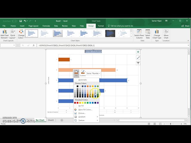 فیلم آموزشی: ایجاد نمودار نوار افقی در مایکروسافت اکسل (Office 365) با زیرنویس فارسی