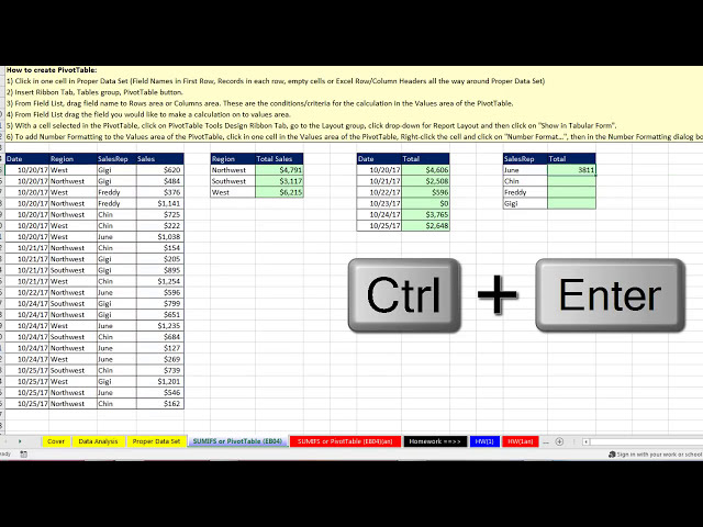 فیلم آموزشی: Excel Basics 4: PivotTables & SUMIFS Function برای ایجاد گزارش های خلاصه (معرفی Excel #4) با زیرنویس فارسی