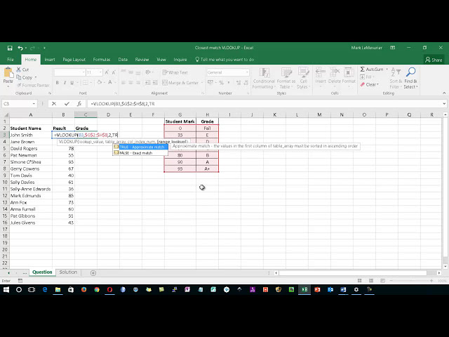 فیلم آموزشی: MS Excel نزدیکترین تطابق VLOOKUP با زیرنویس فارسی