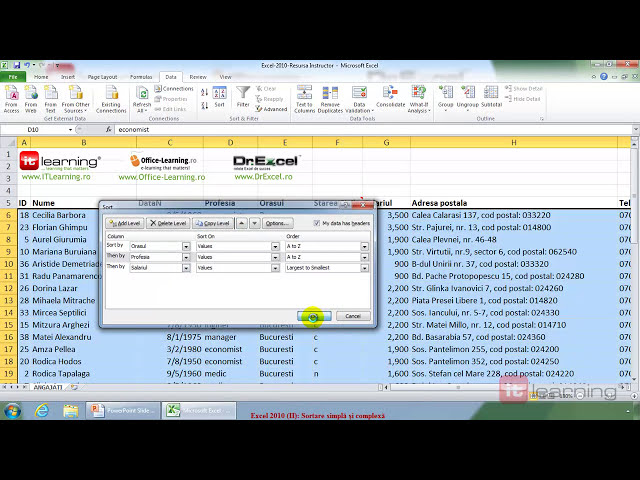 فیلم آموزشی: نسخه ی نمایشی اکسل 2010 - مرتب سازی ساده و پیچیده