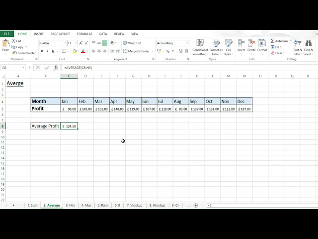 فیلم آموزشی: Excel 2013 - آموزش عملکرد میانگین با زیرنویس فارسی
