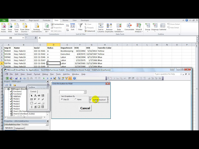 فیلم آموزشی: Excel VBA USERFORMS شماره 5 شامل یا حذف کارکنان غیرفعال در لیست کشویی به صورت پویا با زیرنویس فارسی