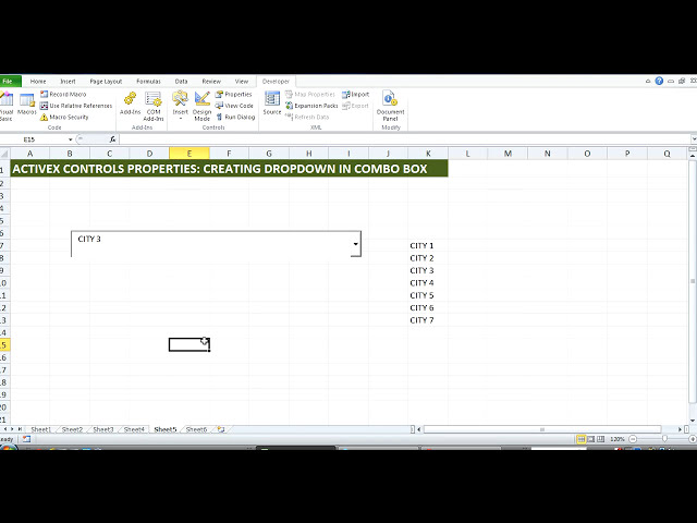 فیلم آموزشی: MS Excel ActiveX: نحوه ایجاد لیست کشویی کمبوباکس. با زیرنویس فارسی