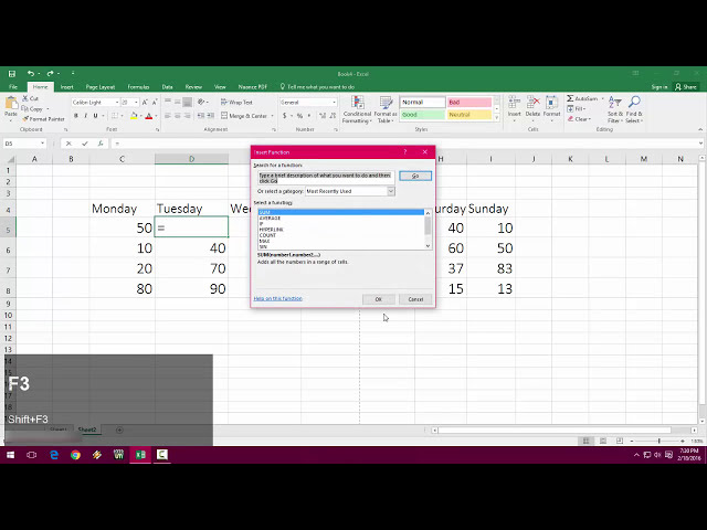 فیلم آموزشی: MS Excel همه کلیدهای میانبر صفحه کلید مهم برای Excel 2003 تا 2016 با زیرنویس فارسی