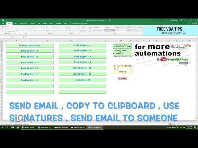 فیلم آموزشی: نحوه کپی کردن متن و ایمیل با استفاده از Outlook در اکسل vba - vbatip#52