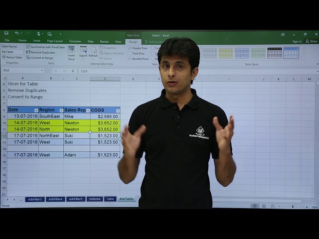 فیلم آموزشی: MS Excel - جدول پیشرفته با زیرنویس فارسی