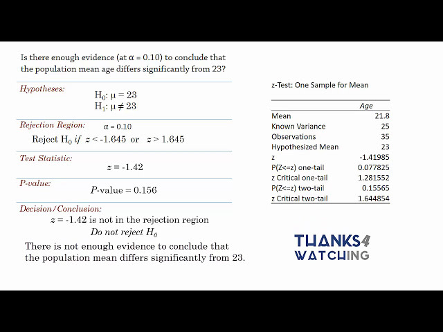 فیلم آموزشی: فرضیه z-test برای یک میانگین نمونه با استفاده از تجزیه و تحلیل داده های Excel-™s با زیرنویس فارسی