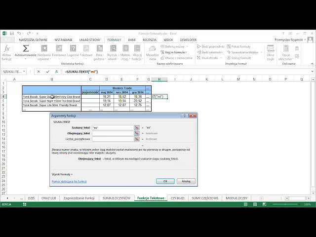 فیلم آموزشی: Funkcje Podstawy - Kurs: Excel Podstawy