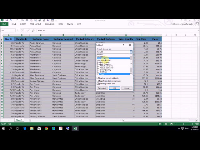 فیلم آموزشی: آموزش MS Excel: با استفاده از subtotal چند زیرمجموعه را در یک کاربرگ اضافه کنید - MS Office 2013