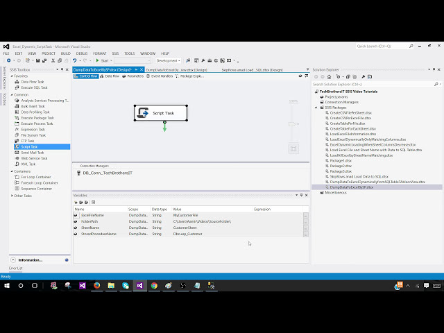 فیلم آموزشی: با استفاده از Script Task-P165 فایل اکسل را به صورت پویا برای نتایج رویه ذخیره شده در بسته SSIS ایجاد کنید با زیرنویس فارسی