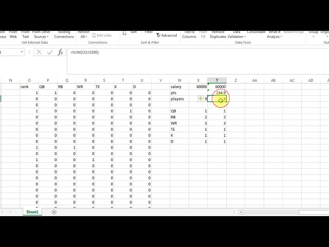 فیلم آموزشی: نحوه اجرای Optimal Lineup در Excel Solver برای NFL Football برای Fanduel با زیرنویس فارسی