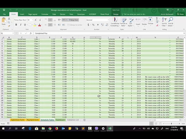 فیلم آموزشی: مدیریت رزرو و رزرو در Microsoft Excel با زیرنویس فارسی