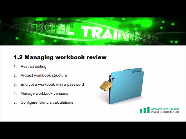 فیلم آموزشی: MOS 2016 Excel Expert Training: Exam 77-728 Objective 1.1 Manage workbooks با زیرنویس فارسی