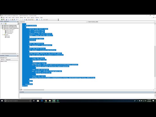 فیلم آموزشی: نحوه کپی کردن چندین جداول اکسل در Outlook با استفاده از VBA با زیرنویس فارسی