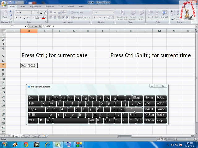 فیلم آموزشی: کلید میانبر برای درج تاریخ و زمان در MS Excel با زیرنویس فارسی