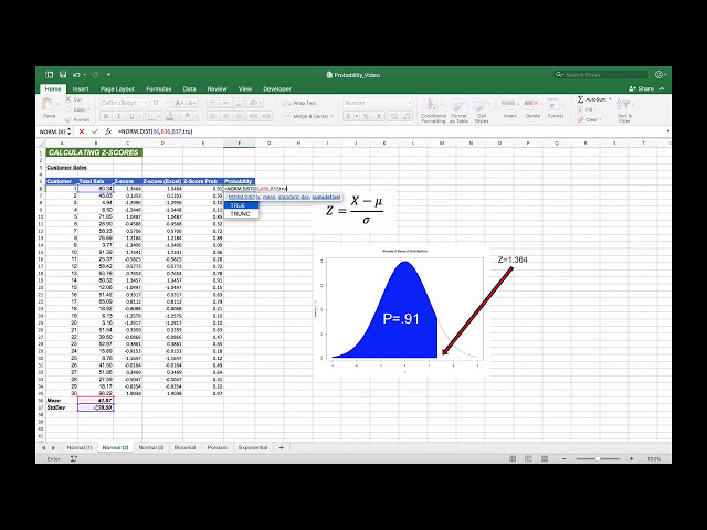 فیلم آموزشی: محاسبه احتمال Z-score در اکسل با زیرنویس فارسی