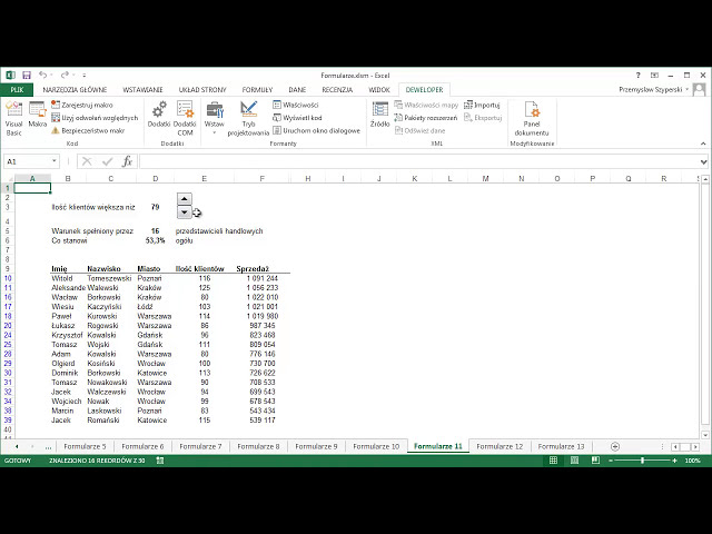 فیلم آموزشی: Formularze - Kurs: Excel Dla Zaawansowanych