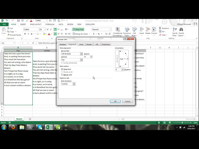 فیلم آموزشی: Excel For Noobs قسمت 44: تراز عمودی متن (از بالا پایین توزیع شده است) Excel 2016 2013 با زیرنویس فارسی