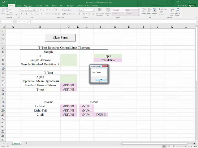 فیلم آموزشی: الگوی Excel 2016 برای آزمون فرضیه (آزمون t) برای میانگین جامعه با زیرنویس فارسی