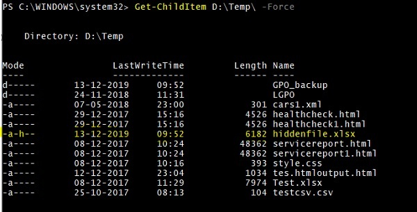 کاربرد پارامتر -Force در Get-ChildItem در PowerShell چیست؟