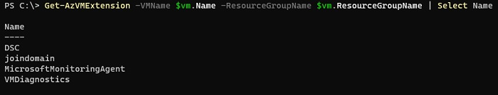 چگونه با استفاده از PowerShell افزونه Azure VM نصب شده را دریافت کنیم؟