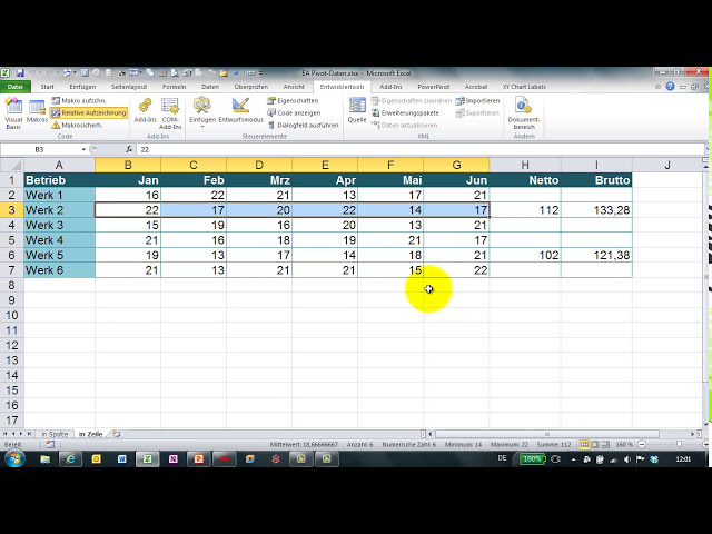 فیلم آموزشی: Excel # 300 - VBA-Tutorial - Makro - relative Aufzeichnung