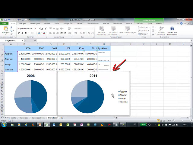 فیلم آموزشی: Excel - Diagramme sauber ausrichten - Objekte anordnen
