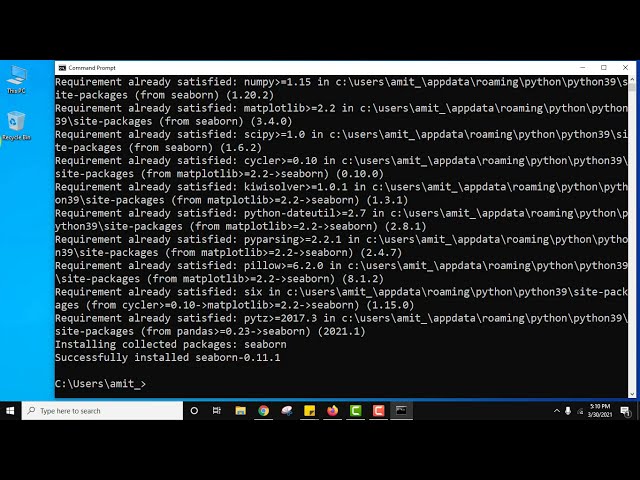 فیلم آموزشی: نحوه نصب کتابخانه SeaBorn Python