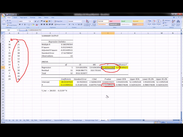 فیلم آموزشی: Excel - رگرسیون خطی ساده مثال B با زیرنویس فارسی