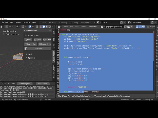 فیلم آموزشی: آموزش Blender Python: یک کادر گفتگوی بازشو ایجاد کنید [یادگیری پایتون برای مبتدیان] با زیرنویس فارسی