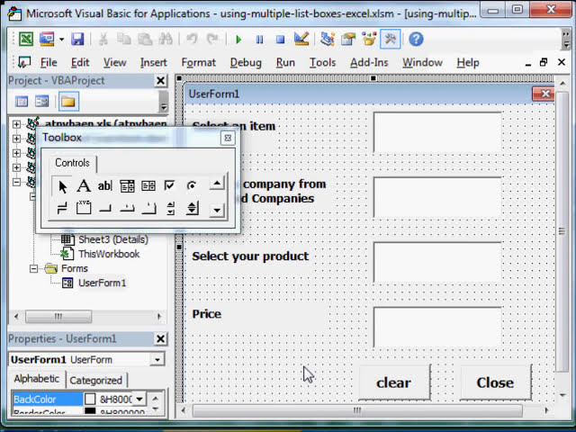 فیلم آموزشی: لیست باکس های متعدد در فرم کاربر در MS Excel