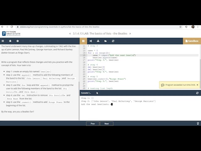 فیلم آموزشی: Python Essentials 3.1.4.13 LAB: The Basics Of Lists - The Beatles با زیرنویس فارسی