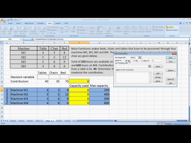 فیلم آموزشی: حل MS Excel با sumproduct (برنامه نویسی خطی) با زیرنویس فارسی