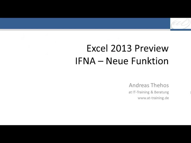 فیلم آموزشی: Excel 2013 - IFNA - Neue Funktion