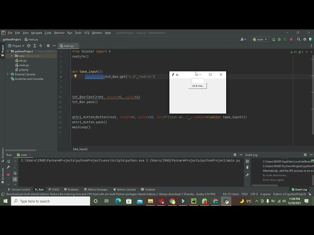 فیلم آموزشی: نحوه اضافه کردن ویجت جعبه متن در pycharm GUI | گرفتن ورودی از طریق ویجت Text Box در رابط کاربری پایتون با زیرنویس فارسی