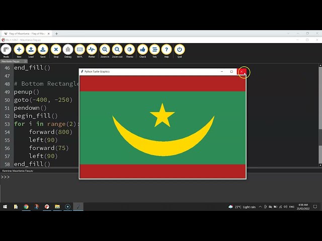 فیلم آموزشی: لاک پشت پایتون - آموزش پرچم موریتانی را کدگذاری کنید با زیرنویس فارسی