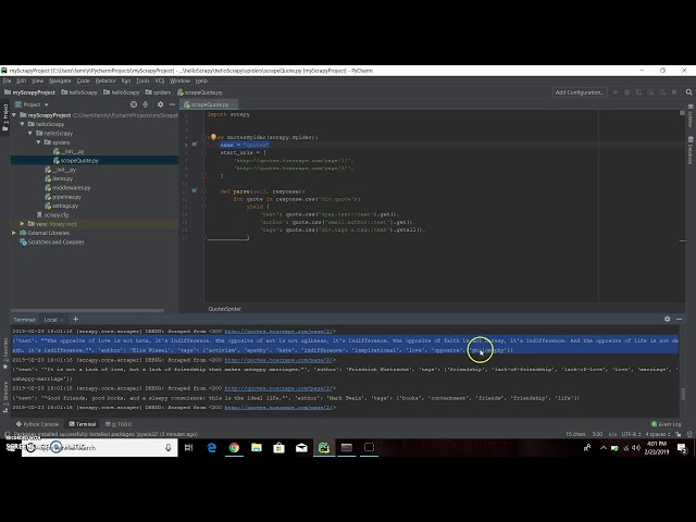 فیلم آموزشی: راهنمای گام به گام برای ایجاد خزنده وب Scrapy در Pycharm - Python با زیرنویس فارسی